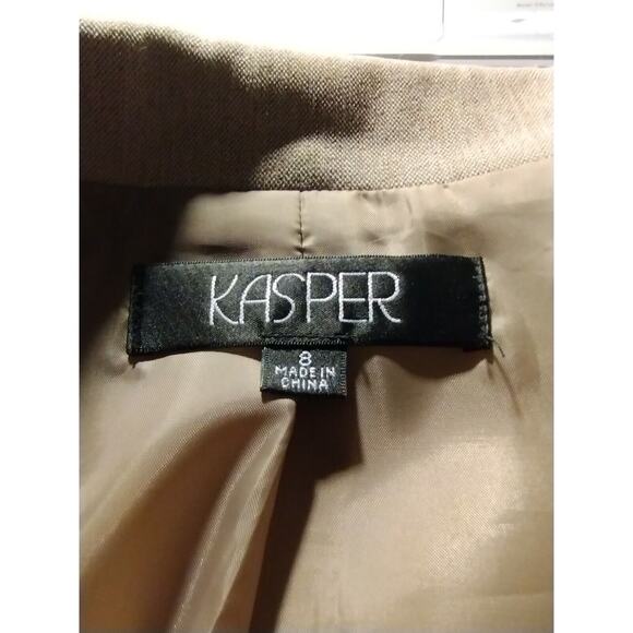 Kasper Woman's Brown Suit Jacket ONLY Size 8 Shoulder Pads Lined Classic Simple - Picture 8 of 10